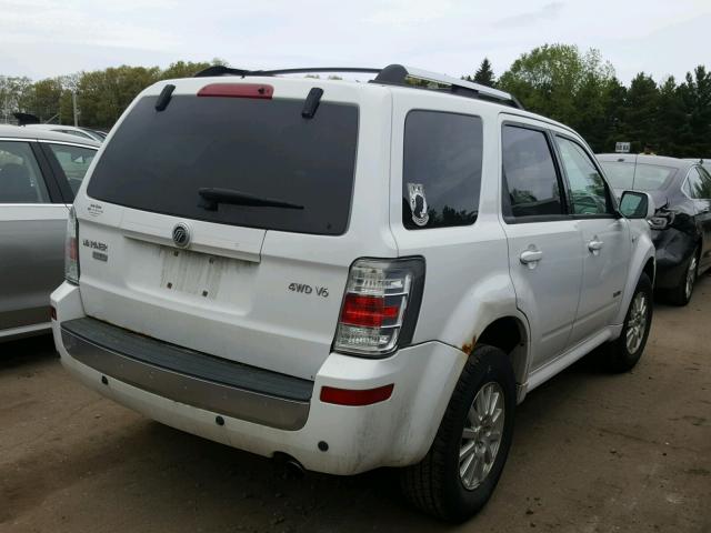 4M2CU97198KJ08776 - 2008 MERCURY MARINER PR WHITE photo 4