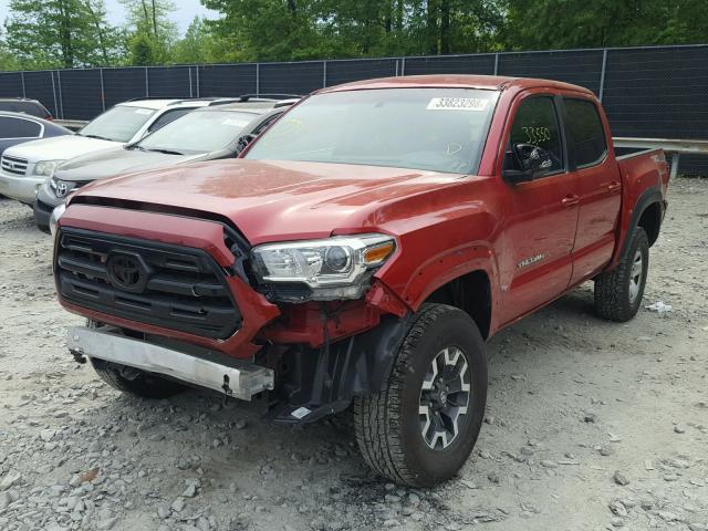 3TMCZ5AN9GM011340 - 2016 TOYOTA TACOMA DOU RED photo 2