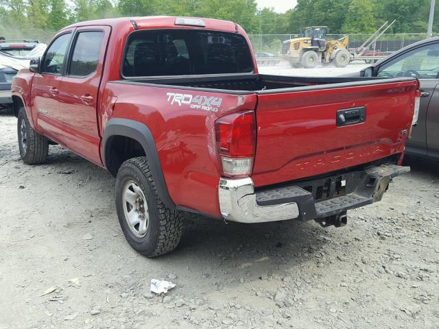 3TMCZ5AN9GM011340 - 2016 TOYOTA TACOMA DOU RED photo 3
