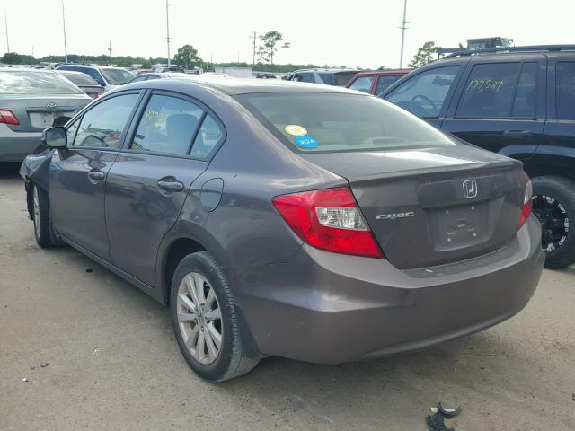 2HGFB2F98CH550277 - 2012 HONDA CIVIC EXL GRAY photo 3