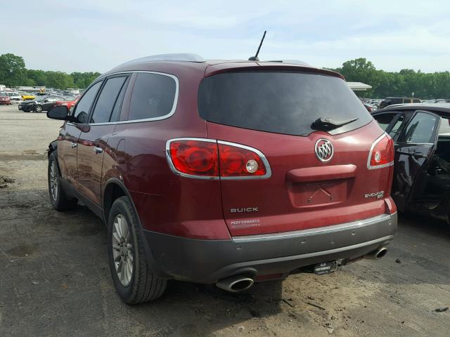 5GAER23798J286163 - 2008 BUICK ENCLAVE CX RED photo 3