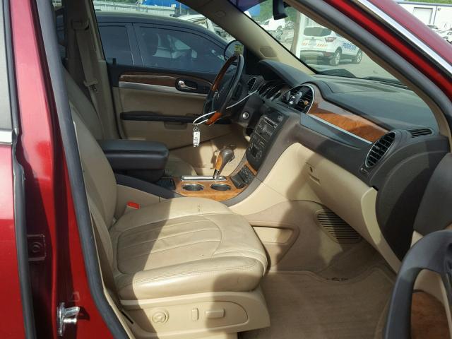 5GAER23798J286163 - 2008 BUICK ENCLAVE CX RED photo 5