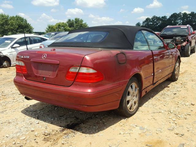 WDBLK65G8YT045342 - 2000 MERCEDES-BENZ CLK 320 MAROON photo 4