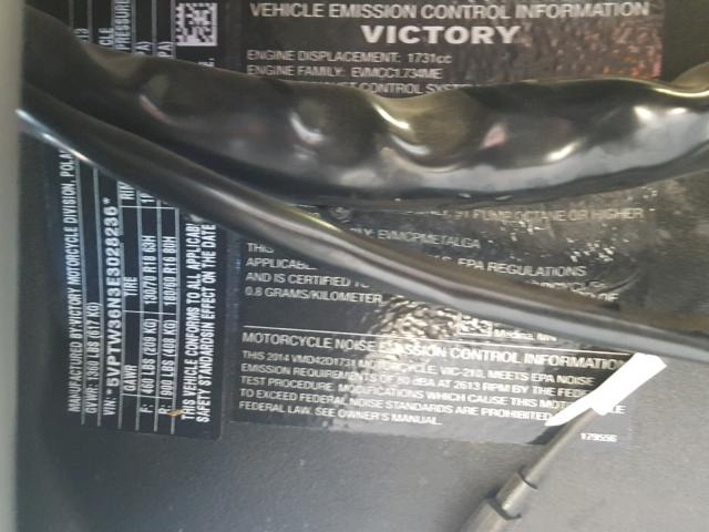 5VPTW36N3E3028236 - 2014 VICTORY MOTORCYCLES CROSS COUN Or photo 10