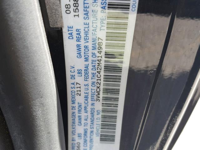 3VWCK21C42M414987 - 2002 VOLKSWAGEN NEW BEETLE 黑色 照片 10