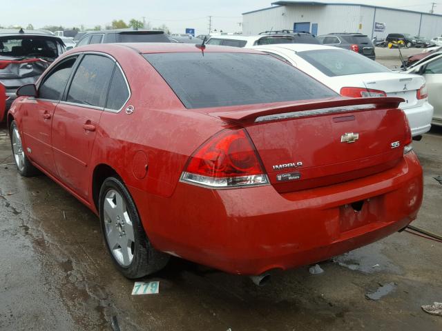 2G1WD58C889289553 - 2008 CHEVROLET IMPALA SUP RED photo 3
