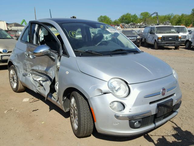 3C3CFFCRXCT104726 - 2012 FIAT 500 LOUNGE SILVER photo 1