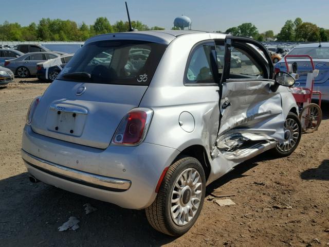 3C3CFFCRXCT104726 - 2012 FIAT 500 LOUNGE SILVER photo 4