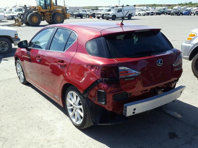 JTHKD5BH9D2130350 - 2013 LEXUS CT 200 RED photo 3