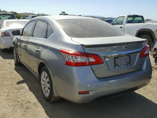 3N1AB7AP2DL799021 - 2013 NISSAN SENTRA SILVER photo 3