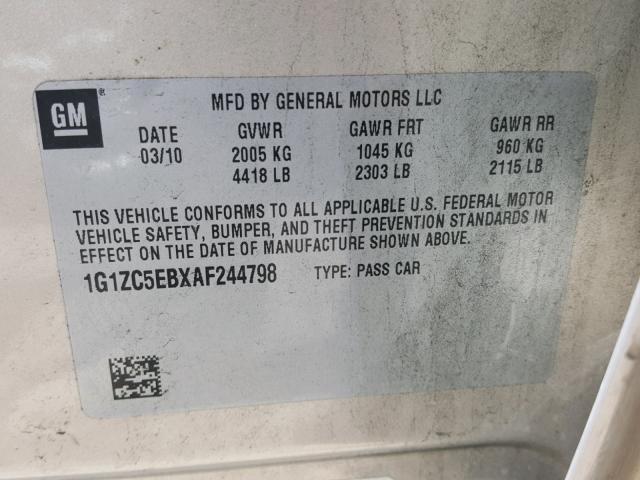 1G1ZC5EBXAF244798 - 2010 CHEVROLET MALIBU 1LT 棕色 照片 10