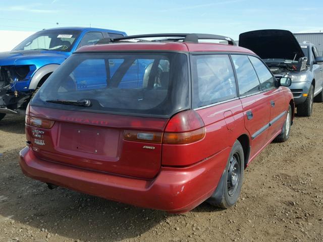 4S3BK4353W6301272 - 1998 SUBARU LEGACY L RED photo 4