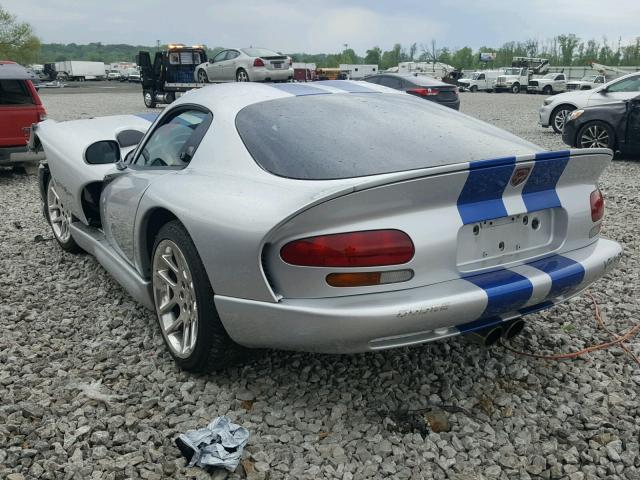 1B3ER69E6WV400607 - 1998 DODGE VIPER GTS SILVER photo 3