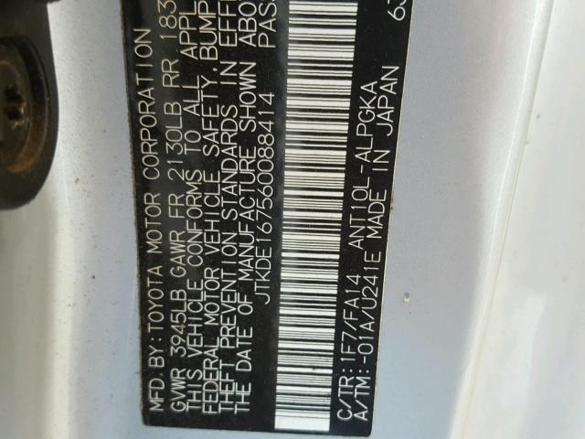 JTKDE167560088414 - 2006 TOYOTA SCION TC 银色 照片 10