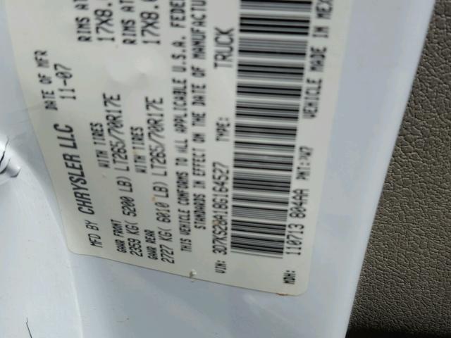 3D7KS28A18G164527 - 2008 DODGE RAM 2500 S თეთრი ფოტო 10