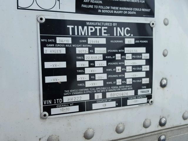 1TDH42228BB126826 - 2011 TIMP HOPPER TRL 白色 照片 10