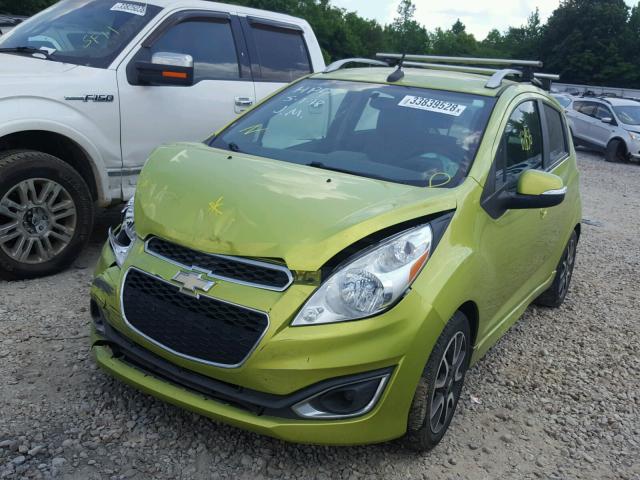 KL8CF6S98EC413079 - 2014 CHEVROLET SPARK 2LT GREEN photo 2