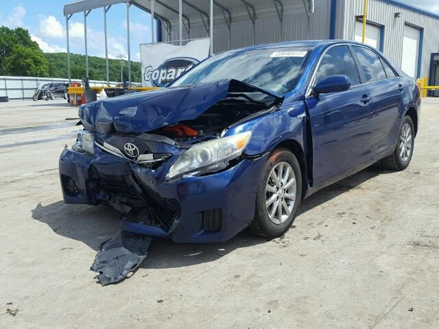 4T1BB3EK2BU137396 - 2011 TOYOTA CAMRY HYBR BLUE photo 2