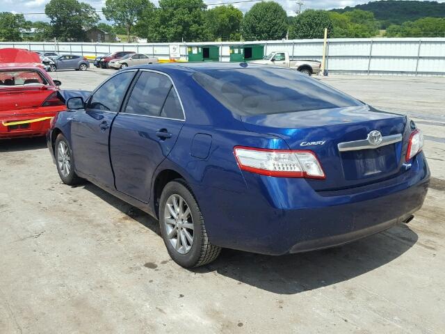 4T1BB3EK2BU137396 - 2011 TOYOTA CAMRY HYBR BLUE photo 3