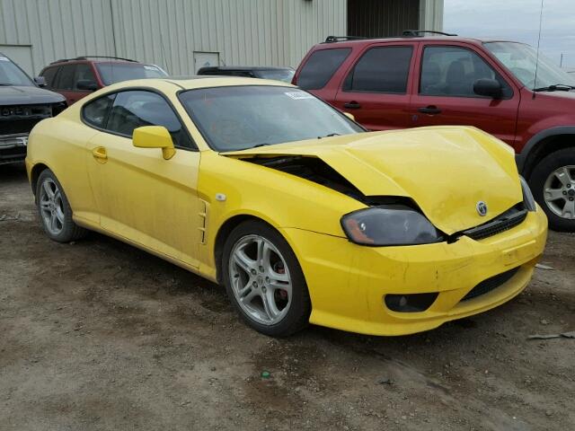 KMHHN65F15U180136 - 2005 HYUNDAI TIBURON GT YELLOW photo 1