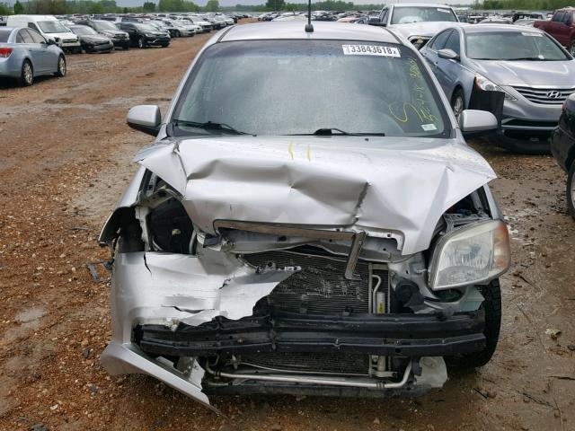 KL1TD5DEXBB205487 - 2011 CHEVROLET AVEO LS SILVER photo 9