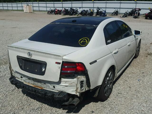 19UUA76507A012195 - 2007 ACURA TL TYPE S WHITE photo 4