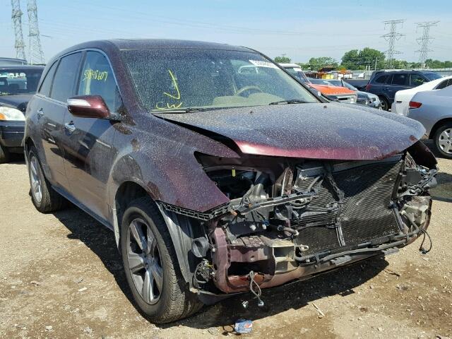 2HNYD2H62AH526911 - 2010 ACURA MDX MAROON photo 1