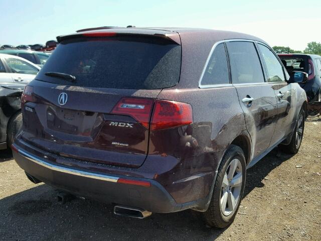 2HNYD2H62AH526911 - 2010 ACURA MDX MAROON photo 4