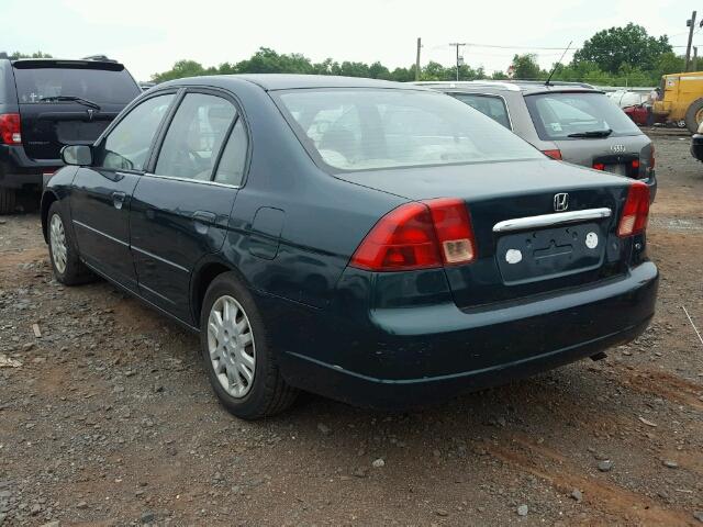 1HGES26772L002931 - 2002 HONDA CIVIC EX GREEN photo 3