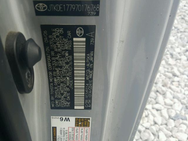 JTKDE177970176768 - 2007 TOYOTA SCION TC 银色 照片 10