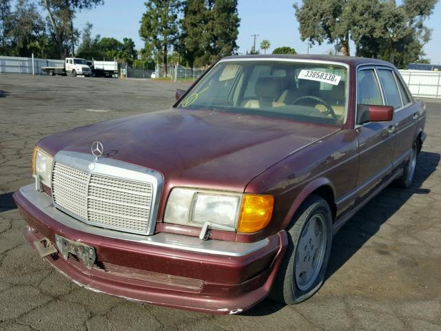 WDBCA39E0KA443156 - 1989 MERCEDES-BENZ 560 SEL BURGUNDY photo 2