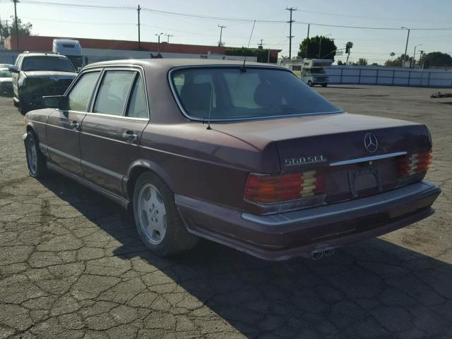 WDBCA39E0KA443156 - 1989 MERCEDES-BENZ 560 SEL BURGUNDY photo 3