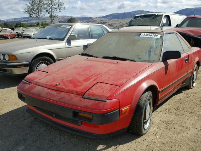 JT2AW1504F0033015 - 1985 TOYOTA MR2 RED photo 2