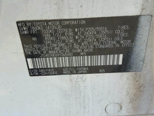 JTLKE50E691068480 - 2009 TOYOTA SCION XB Ağ foto 10