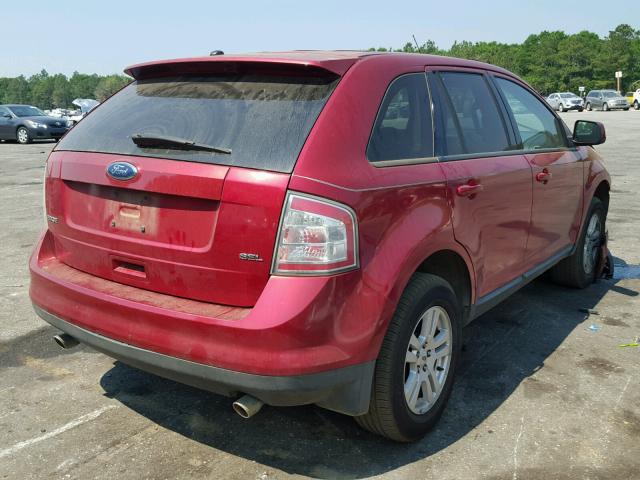 2FMDK38C78BA40108 - 2008 FORD EDGE SEL RED photo 4