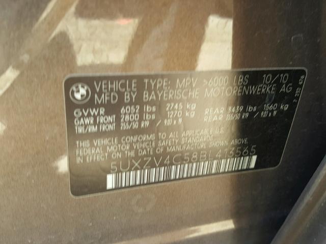 5UXZV4C58BL413565 - 2011 BMW X5 XDRIVE3 BROWN photo 10