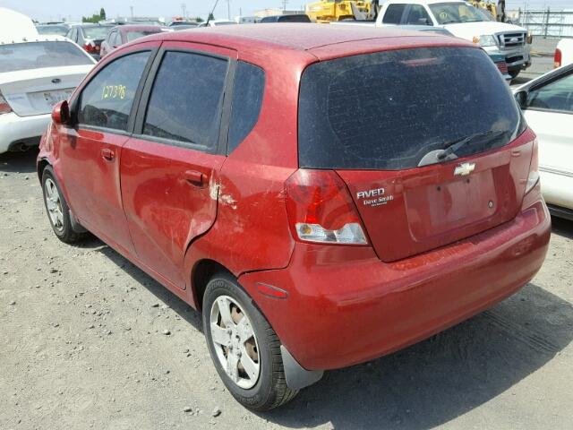 KL1TD66626B589539 - 2006 CHEVROLET AVEO BASE RED photo 3