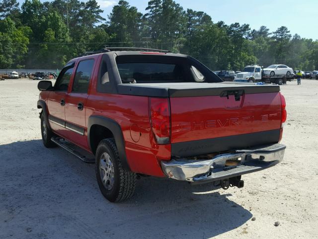 3GNEC12Z05G125038 - 2005 CHEVROLET AVALANCHE RED photo 3