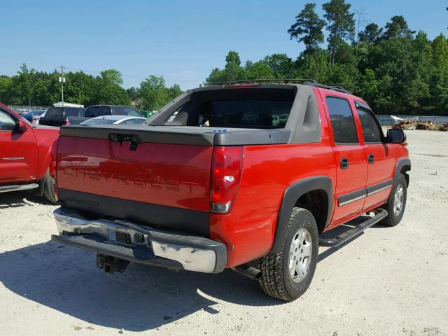 3GNEC12Z05G125038 - 2005 CHEVROLET AVALANCHE RED photo 4
