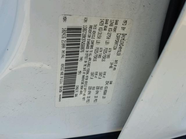 1D8GT28K97W568876 - 2007 DODGE NITRO SXT WHITE photo 10