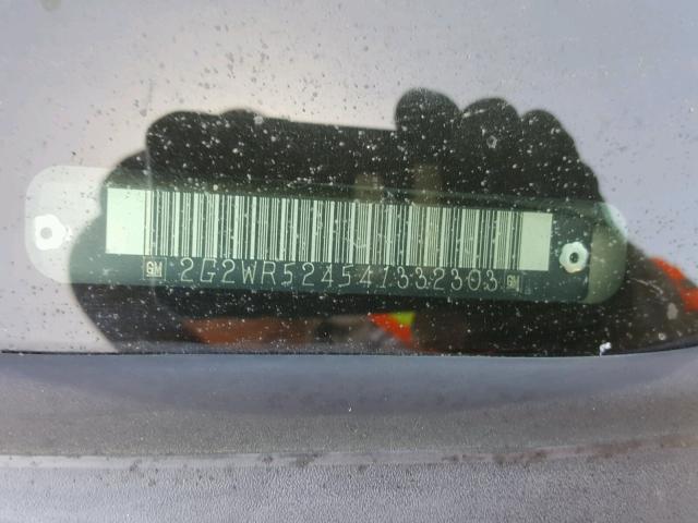 2G2WR524541332303 - 2004 PONTIAC GRAND PRIX WHITE photo 10