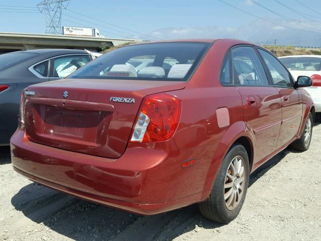 KL5JJ52ZX4K951736 - 2004 SUZUKI FORENZA LX BURGUNDY photo 4