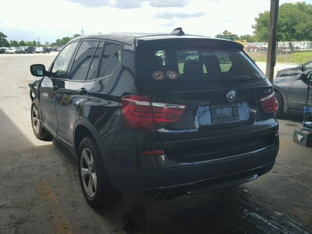 5UXWX5C51CL727319 - 2012 BMW X3 BLACK photo 3