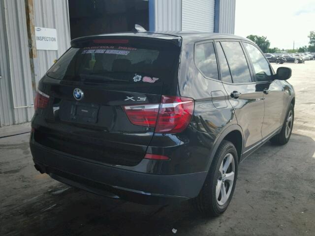 5UXWX5C51CL727319 - 2012 BMW X3 BLACK photo 4