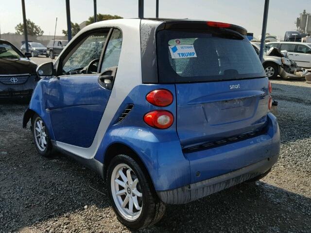 WMEEJ31X19K218127 - 2009 SMART FORTWO PUR BLUE photo 3