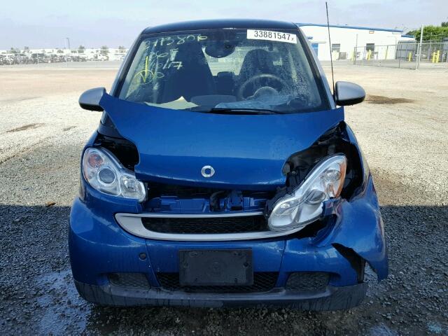 WMEEJ31X19K218127 - 2009 SMART FORTWO PUR BLUE photo 9