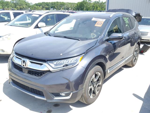 7FARW1H97JE000146 - 2018 HONDA CR-V TOURI GRAY photo 2