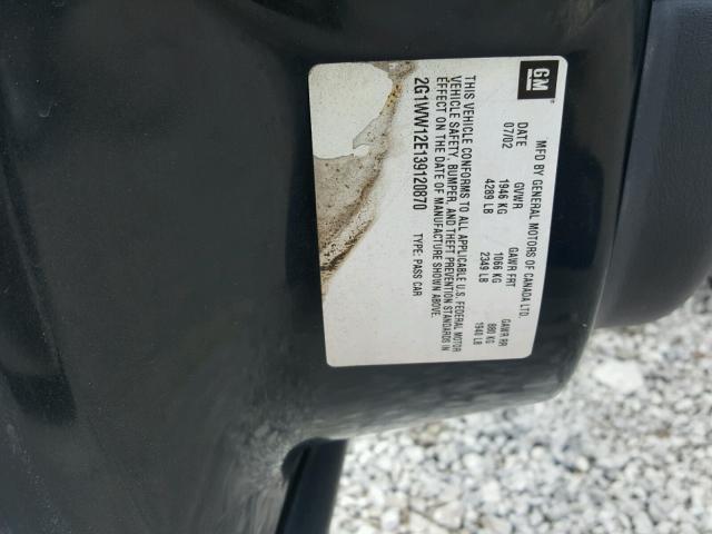 2G1WW12E139120870 - 2003 CHEVROLET MONTE CARL 黑色 照片 10