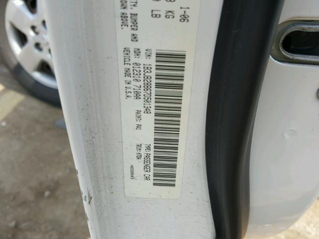 1B3JB28B67D501348 - 2007 DODGE CALIBER WHITE photo 10