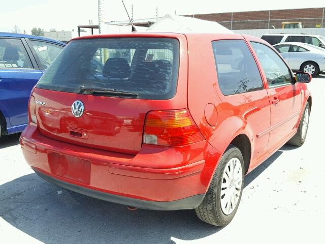 9BWBL61JX44008458 - 2004 VOLKSWAGEN GOLF RED photo 4